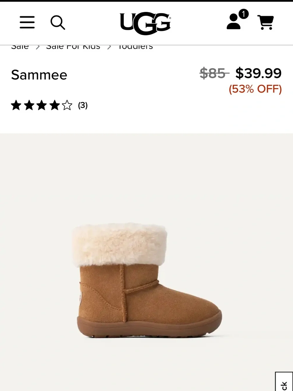 UGG Sammee Toddler Chestnut Suede Boots